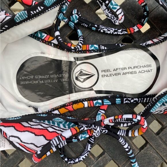 NWT VOLCOM FREE CURRENT SKIMPY STORMY BLUE BIKINI BOTTOM Size X-Small - Picture 9 of 10